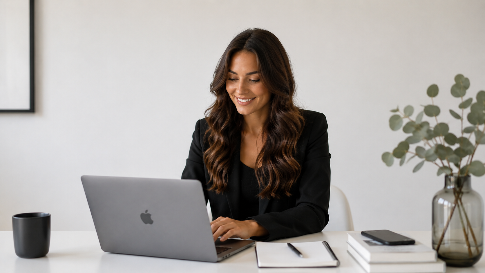 Working woman at laptop